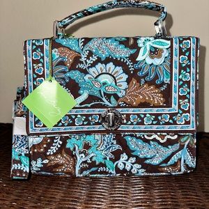 Vera Bradley Julia Java Blue Cross Body Bag 10” X 9” NEW WITH TAG